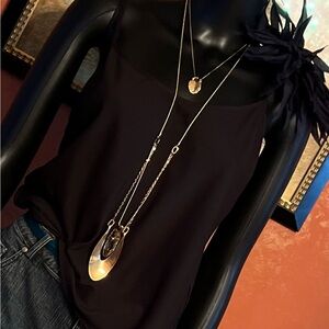 Chic Black 100% Silk Camisole Top